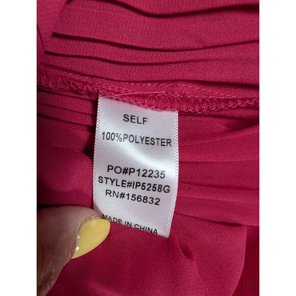 NWT Bibi Pleated Tank Top Lace Top Size Small Spaghetti Straps Raspberry Pink - Picture 10 of 14